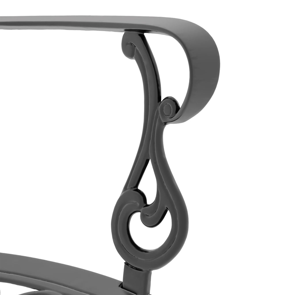 5-Piece Set Of Cast Aluminum Patio Furniture With Off-White Cushions