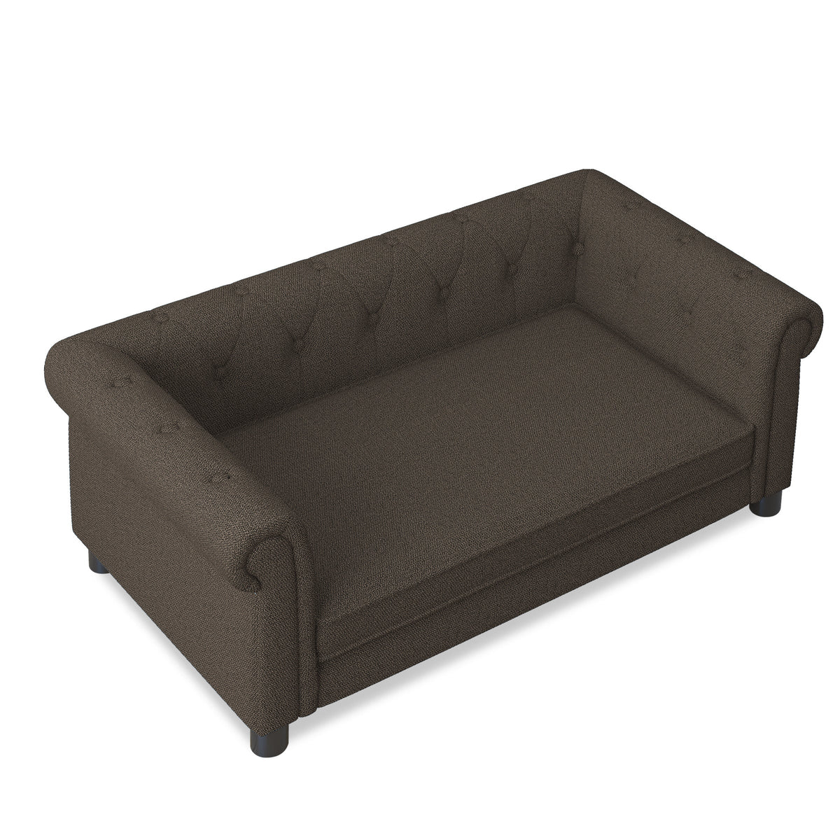 Elegant Rectangular Pet Bed for Small and Medium Dogs - Dark Brown