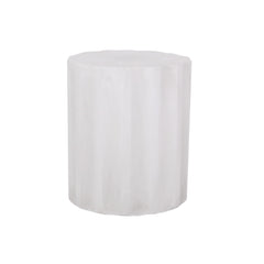 Outdoor End Table With Soft Wave Edge - Antique White