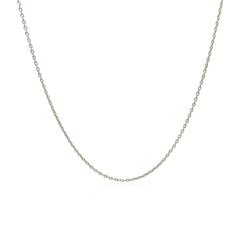 14k White Gold Oval Cable Link Chain 0.97mm