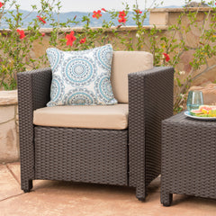 Puerta Club Chair MP1 Outdoor Comfort Weather-Resistant Cushions Mixed Black Faux Rattan