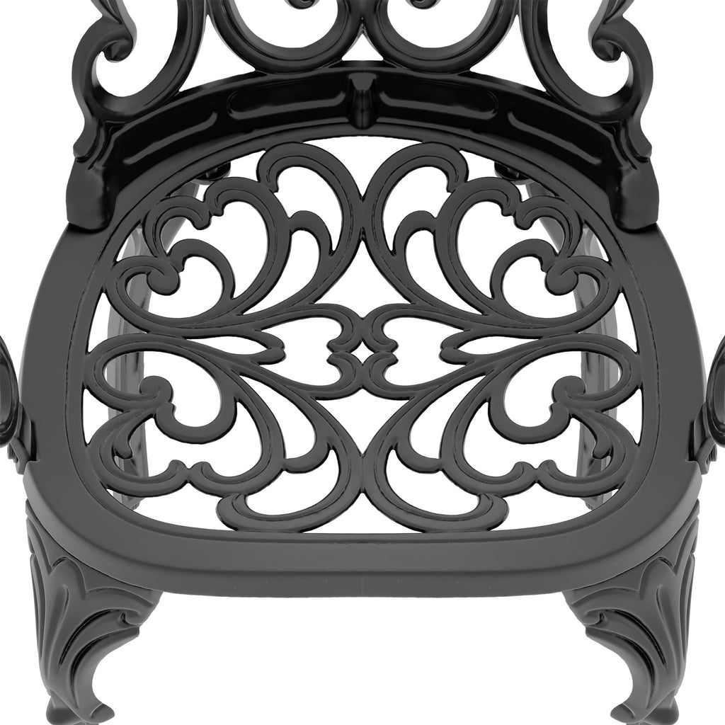 5-Piece Set Of Cast Aluminum Patio Furniture With Off-White Cushions