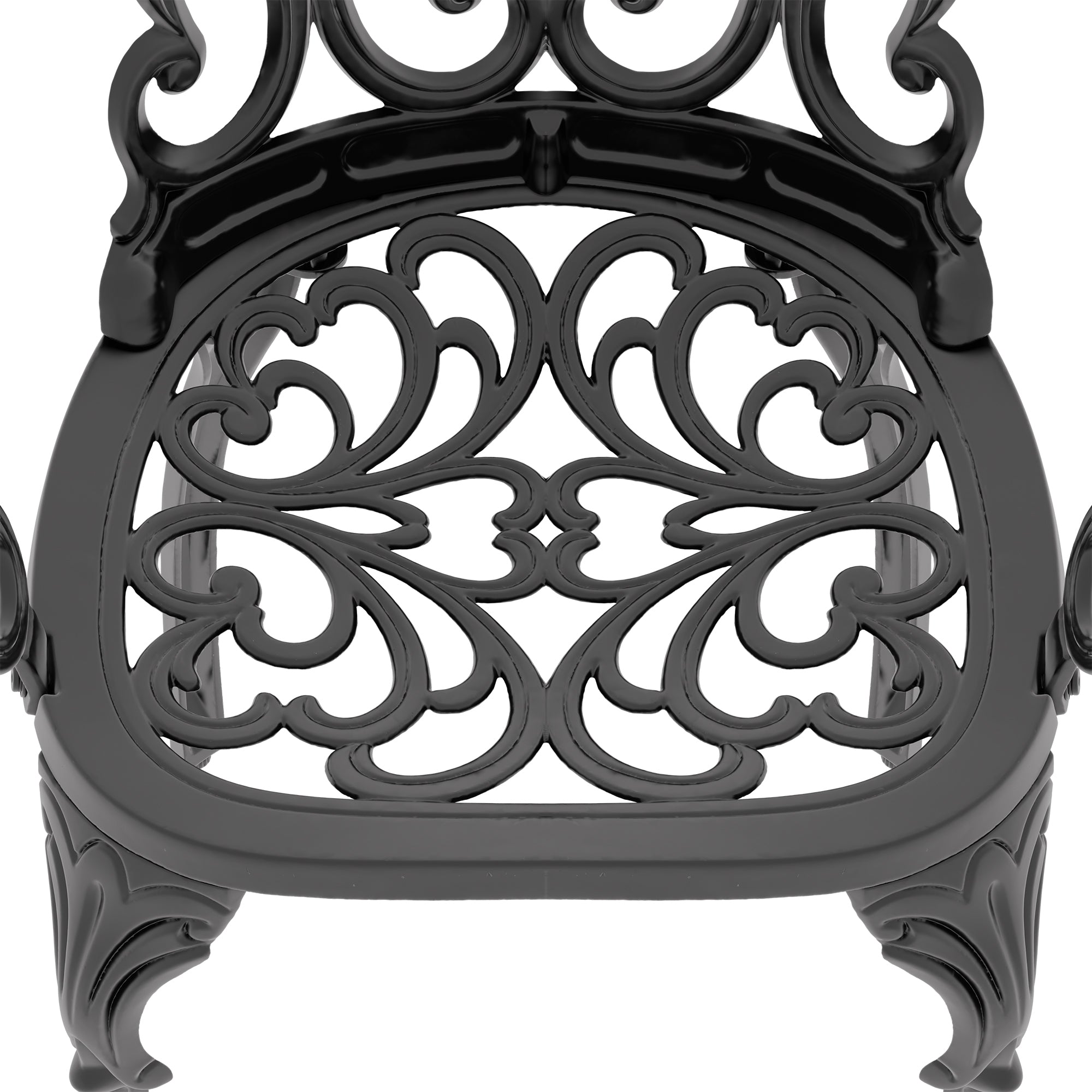 5-Piece Set Of Cast Aluminum Patio Furniture With Off-White Cushions