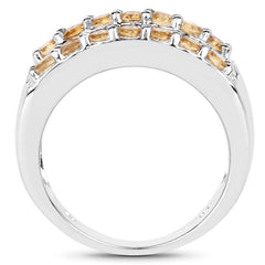 3.08 Carat Genuine Citrine .925 Sterling Silver Ring