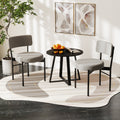 Dining Chair Set of 2 with Curved Backrest and Padded Seat-Gray