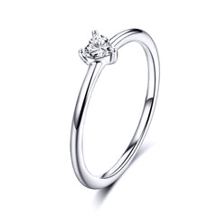 925 Sterling Silver Ring Size 6.0 with CZ and Platinum Plating for Women