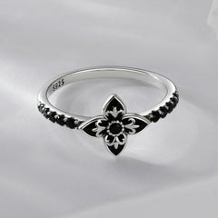 925 Sterling Silver Enamel 0.9x1.0cm Pendant Rings for Women