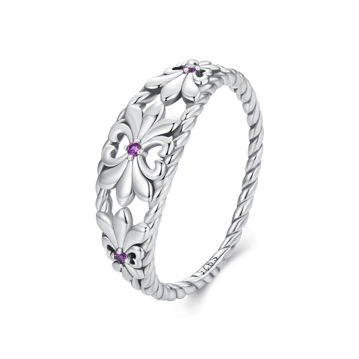 925 Sterling Silver Oxidized 1.3mm Pavé Set CZ Ring Size 6.0 for Women