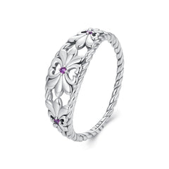 925 Sterling Silver Oxidized 1.3mm Pavé Set CZ Ring Size 6.0 for Women