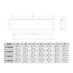 Dynasty Allegro 58" Smart Linear Electric Fireplace With Heater Timer Settings [DY-BFM58] (SAK23948)