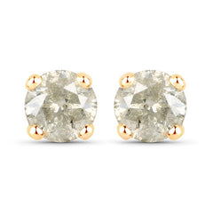 1.16 Carat Genuine LB Diamond 14K Yellow Gold Earrings