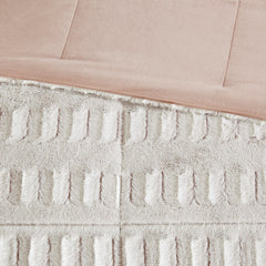 King/Cal King Back Print Long Fur Comforter Mini Set