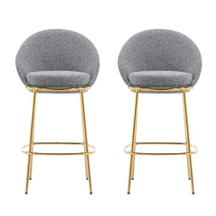 Celano Indoor Metal Upholstered Barstool Set of 2