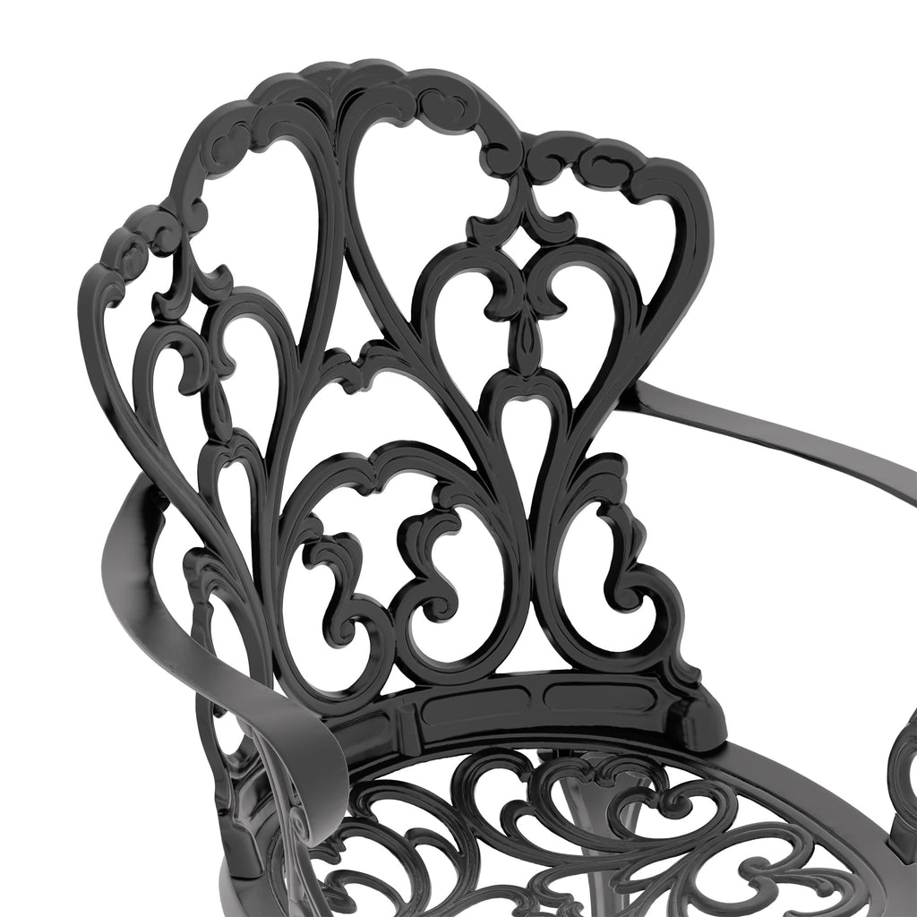 5-Piece Set Of Cast Aluminum Patio Furniture With Off-White Cushions
