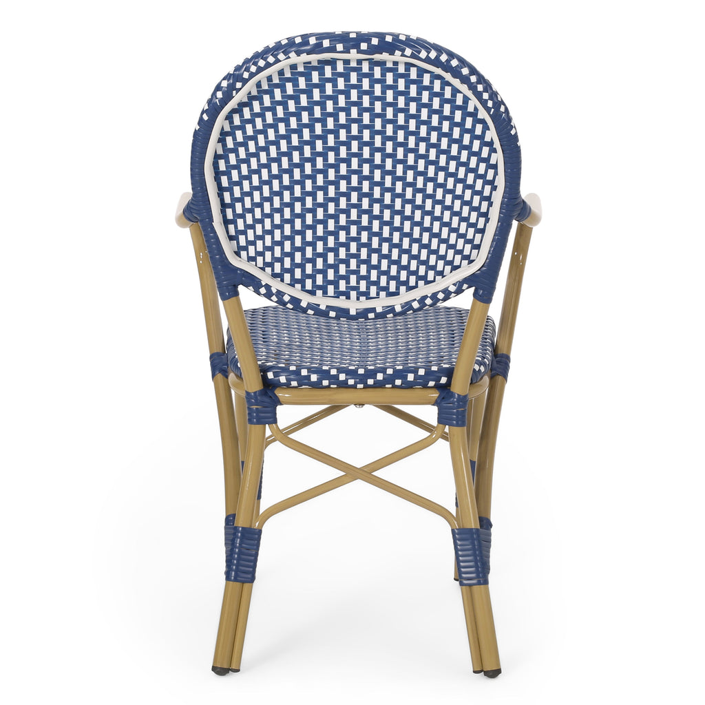 Outdoor PE Rattan and Aluminum 3 Piece French Bistro Set
