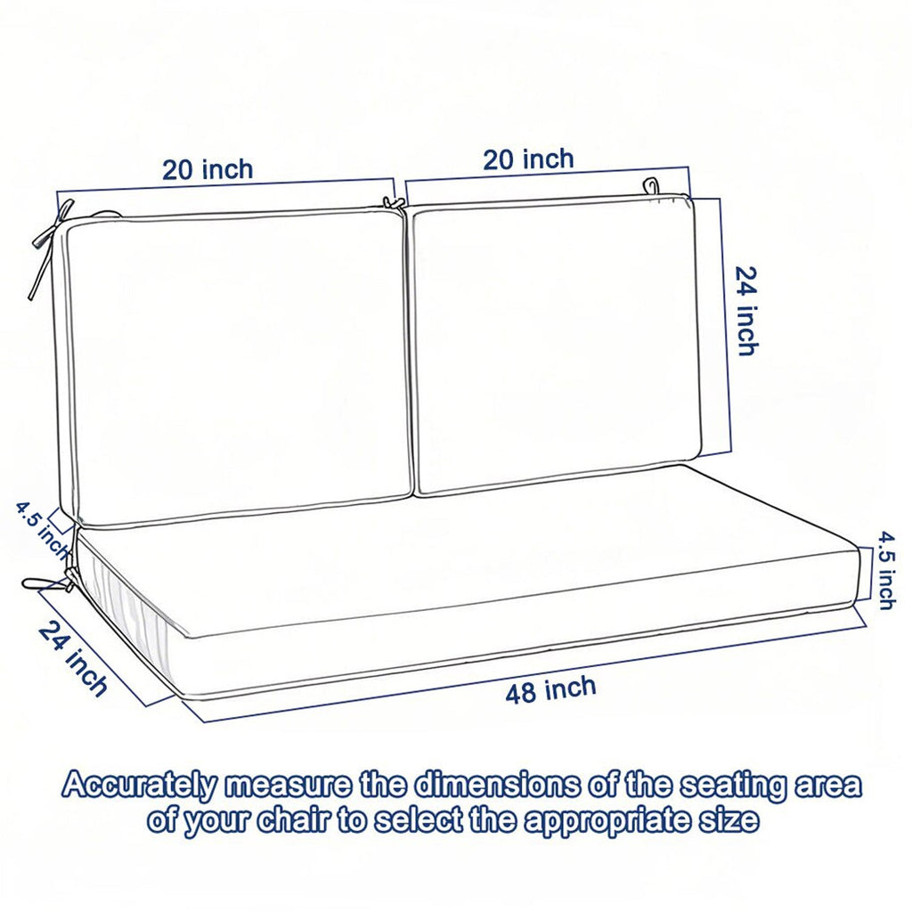 Outdoor Deep Seat Cushions for Patio Furniture, Set of 2