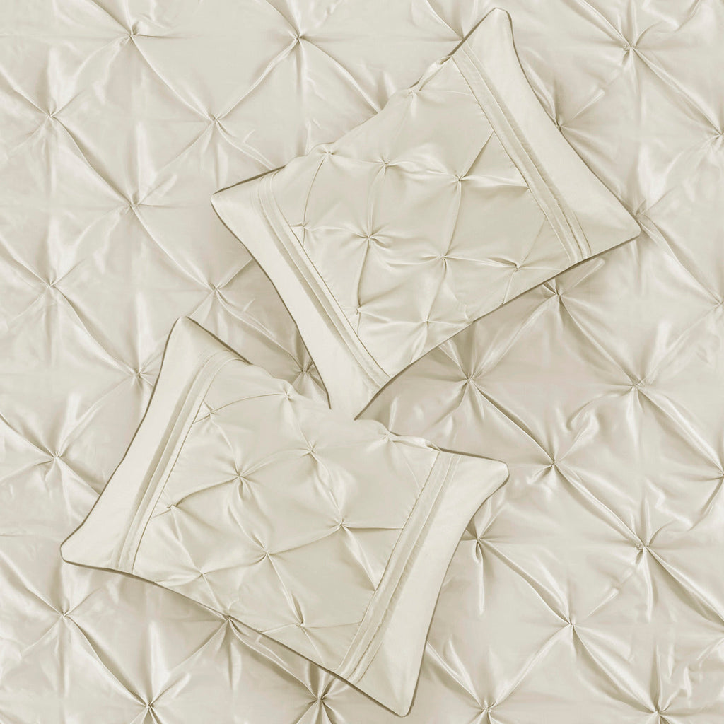 7 Piece Tufted Comforter Set Ivory Full