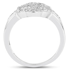 14K Yellow Gold Plated 0.29 Carat Genuine White Diamond .925 Sterling Silver Ring