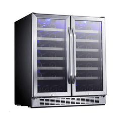 Edgestar 30-Inch Wide 56 Bottle Capacity Built-In French Door Wine Cooler With Door Locks [CWR5631FD] (SAK56381)