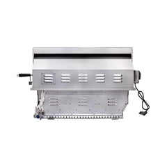 30-Inch 60K BTU Freestanding Gas Grill with Rotisserie showcasing stainless steel design and multiple burners.