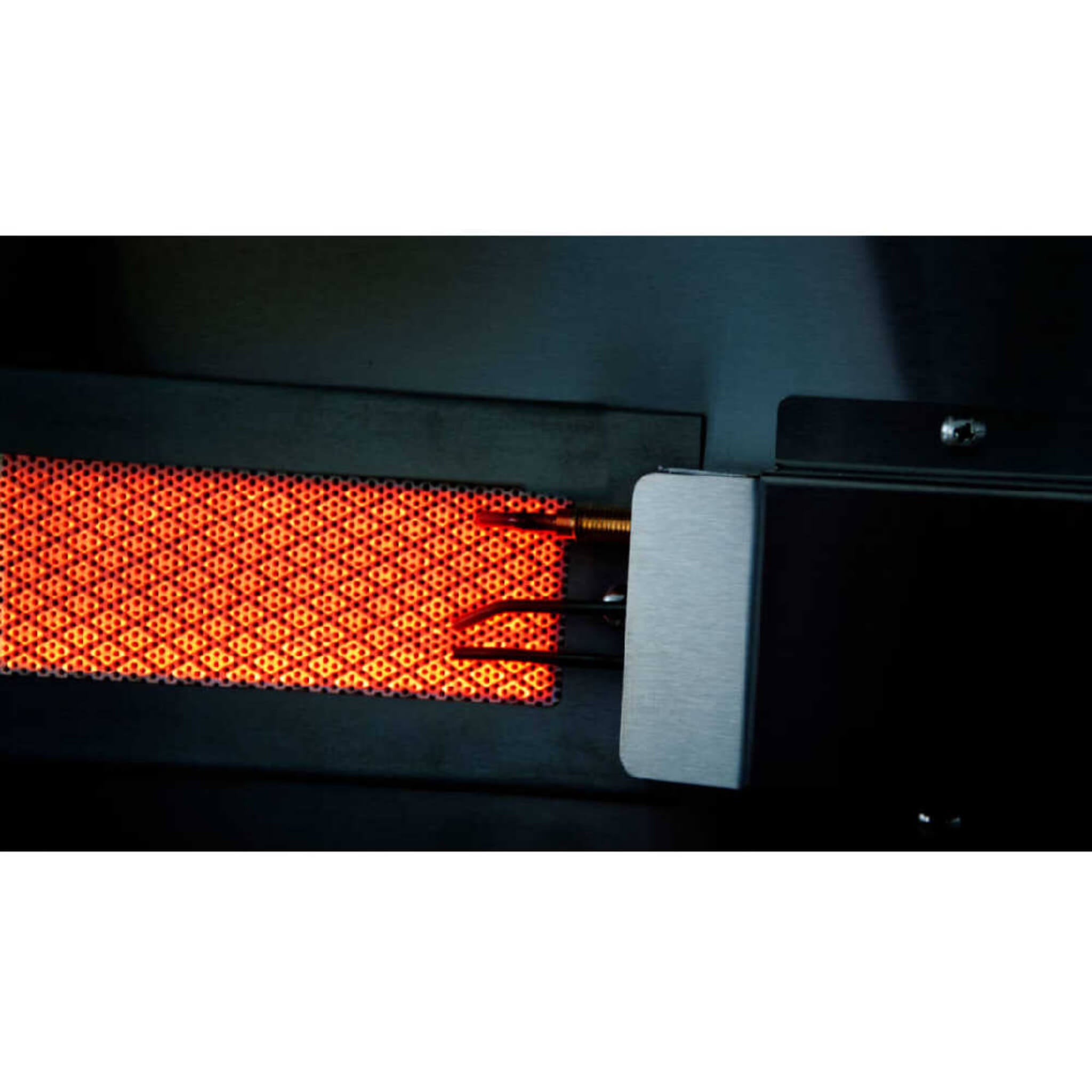 Close-up view of heating element of the 30-Inch 60K BTU Freestanding Gas Grill with Rotisserie.