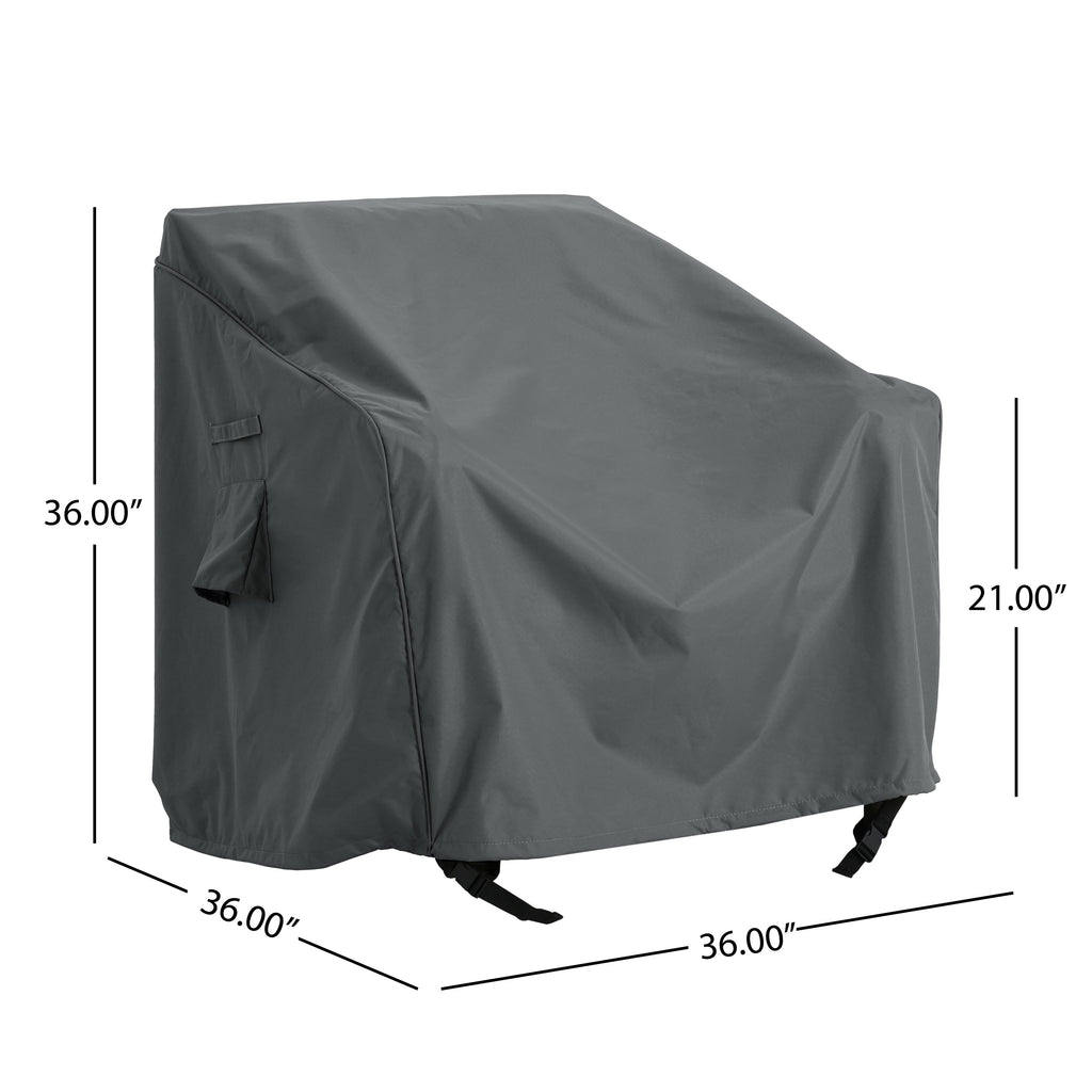 Outdoor Shield Patio Club Chair Cover in Dark Gray Fabric - 36 Inches
