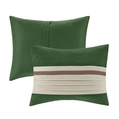 7 Pc Pieced Faux Suede Comforter Set Green King