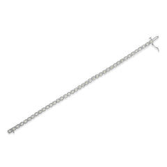 .925 Sterling Silver 1.0 Cttw Diamond Miracle-Set Square Milgrain 7" Link Tennis Bracelet (I-J Color, I3 Clarity)