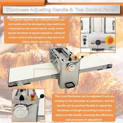 Commercial Electric 110V Foldable Stainless Steel Dough Sheeter (SAK59273)