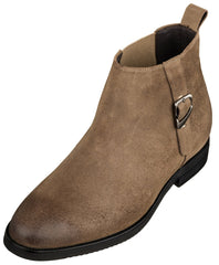 TOTO - K92083 - 3 Inches Taller (Nubuck Coffee Brown) - Chelsea Ankle Boots