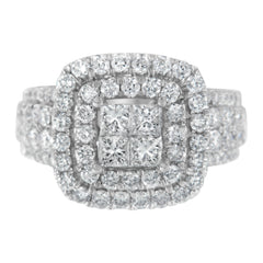 14KT White Gold Round and Princess Diamond Ring (2 1/4 cttw, H-I Color, SI1-SI2 Clarity)