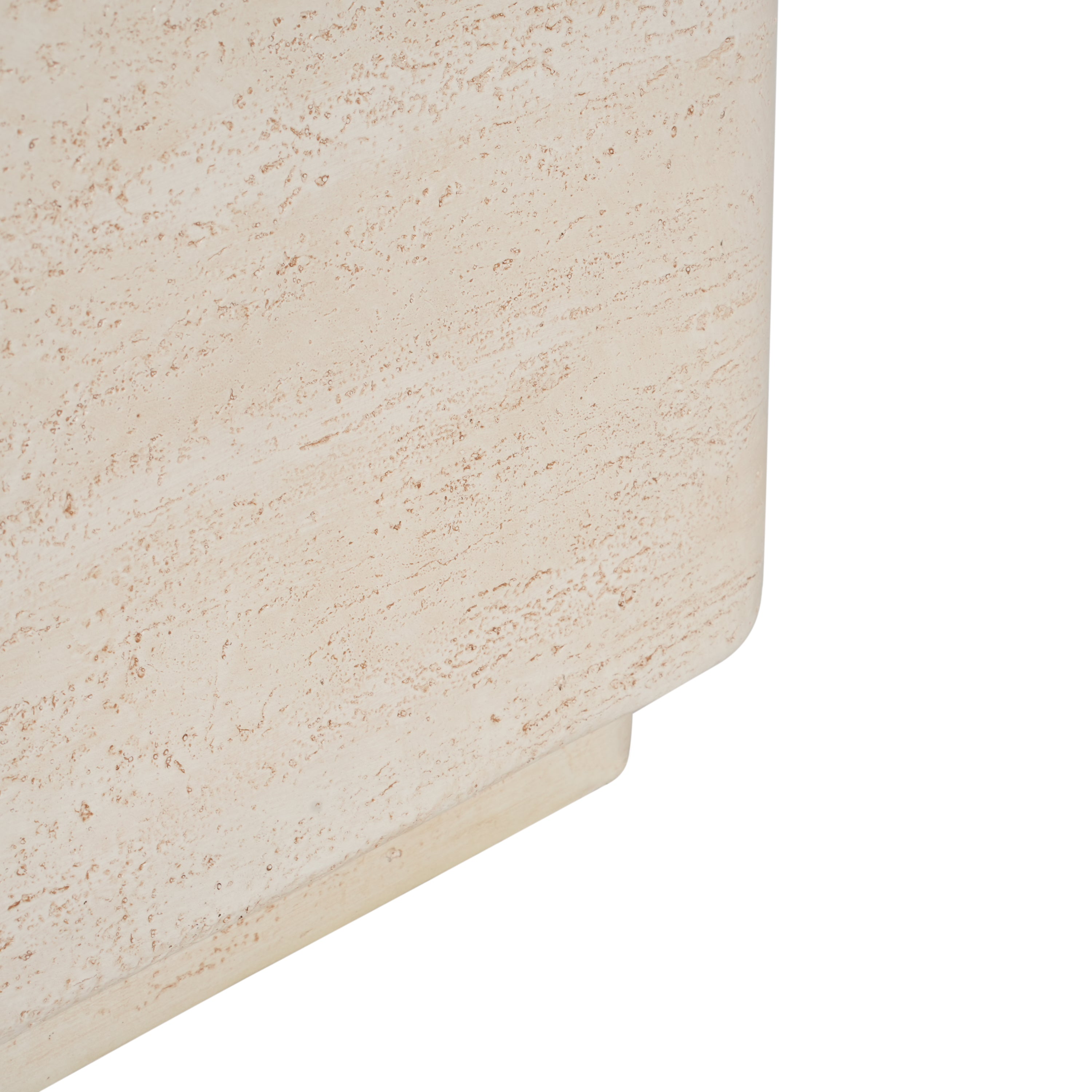 Daphne Outdoor Patio MGO Side Table Beige Travertine Finish