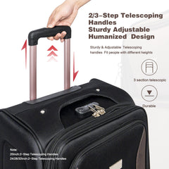 Black 4-Piece Luggage Set – 20”24”28”32”