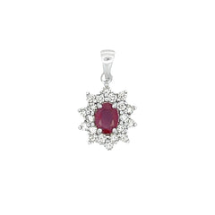 1.65ct Ruby Diamond Fashion Pendants 14KT White Gold
