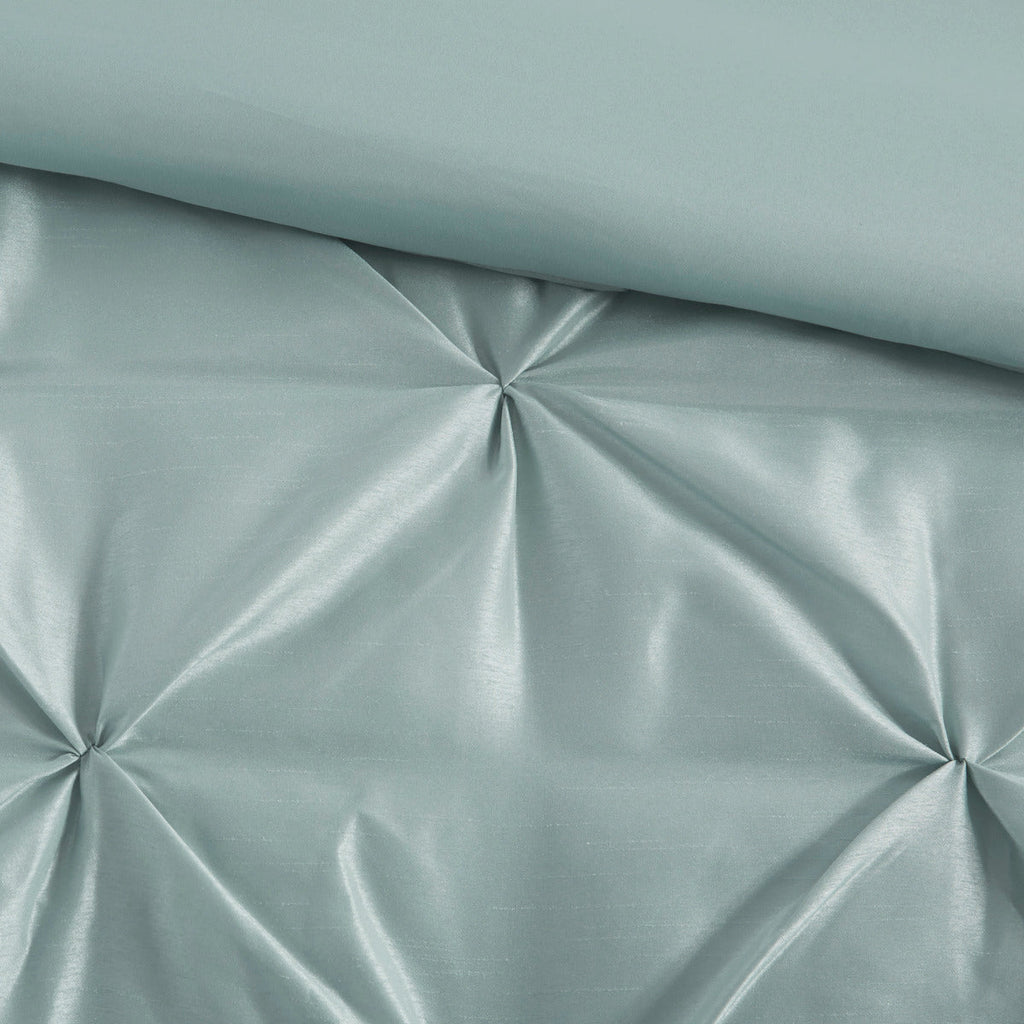 7 Piece Tufted Comforter Set Seafoam Queen