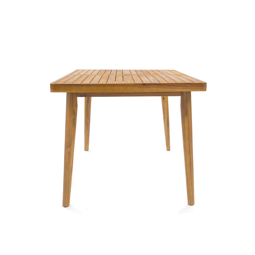 Elko Janiyah Outdoor Patio 7PCS Dining Set with Teak Finished Aluminum Chairs and Acacia Wood Table