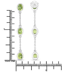 2.10 Carat Genuine Peridot .925 Sterling Silver Earrings