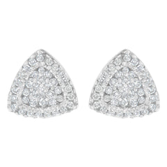 14K White Gold 1/2 cttw Trillion Shaped Diamond Stud Earrings (H-I Clarity, SI2-I1 Color)