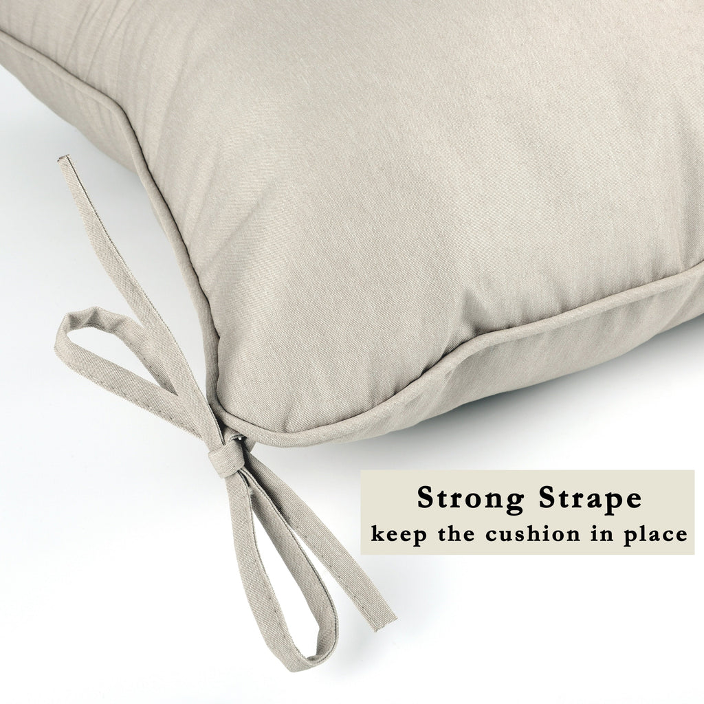Outdoor Deep Seat Cushions for Patio Furniture Waterproof Set, Beige Polyester 24x24x4 Inches