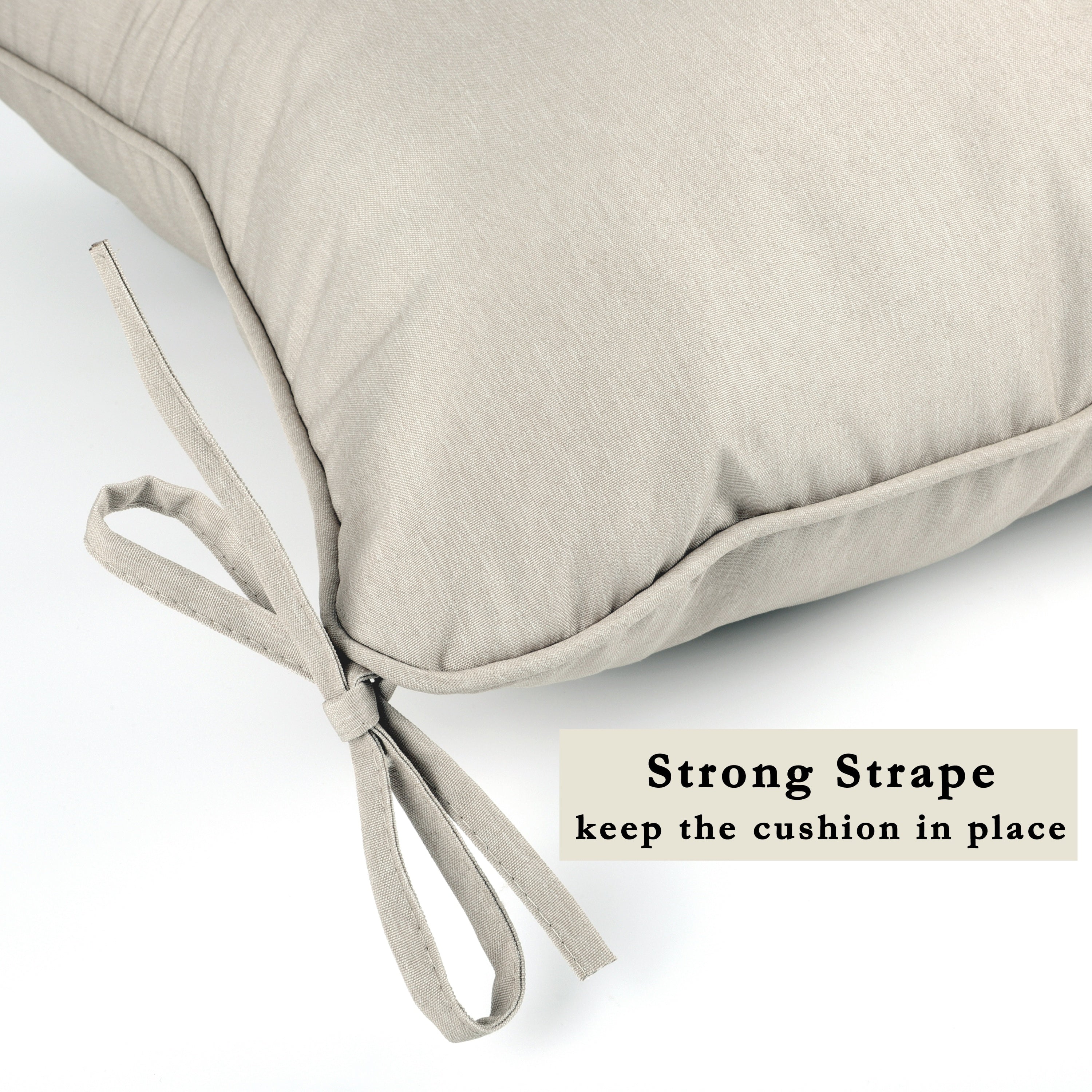Outdoor Deep Seat Cushions for Patio Furniture Waterproof Set, Beige Polyester 24x24x4 Inches