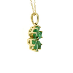 Emerald Diamond Fashion Pendants 14KT Yellow Gold