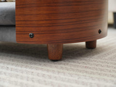 Scandinavian Style Elevated Dog Bed with Solid Walnut Wood Legs