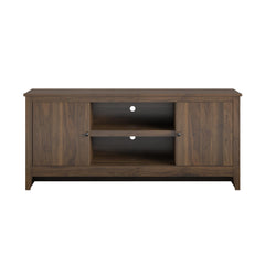 TV Stand For TVs Up To 65" With Open Shelves And Storage Cabinets - Walnut