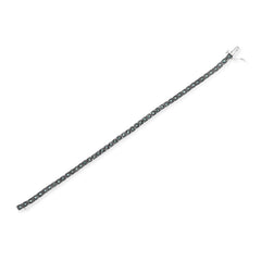 Black Rhodium Plated .925 Sterling Silver 1.0 Cttw Diamond Miracle Tennis Bracelet (Enhanced Blue Color, I3 Clarity) - 7"