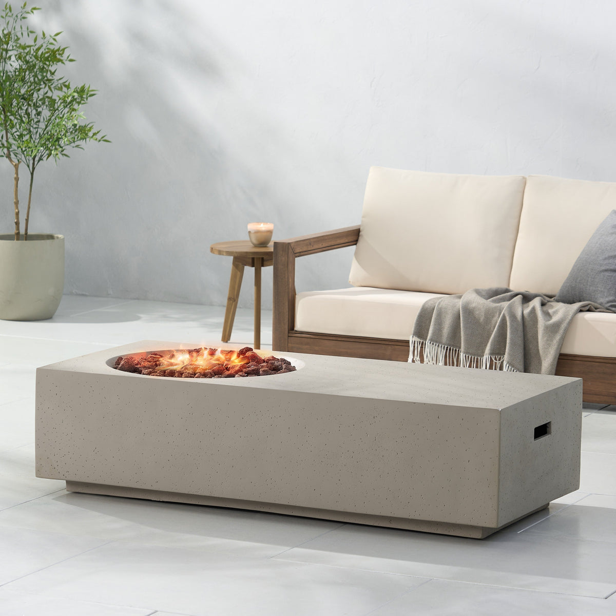 Rectangle 14.75' MGO Fire Pit - 50,000 BTU