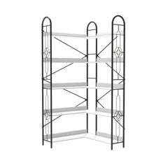 Industrial Style Corner Bookshelf With Thickened Iron Frame