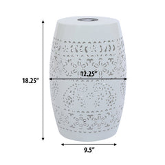 Solar Side Table with Built-in Solar Battery (White)