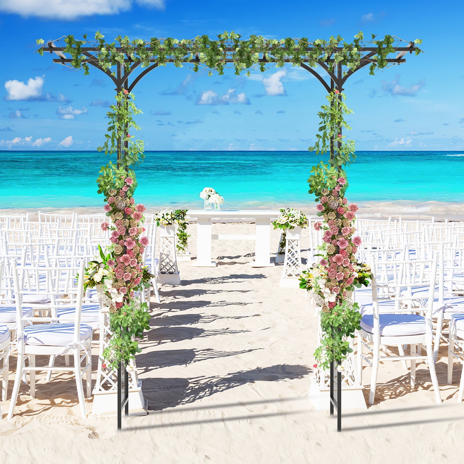 Beach Tent Sun Shelter with Canopy with Extended Floor and Vent Windows