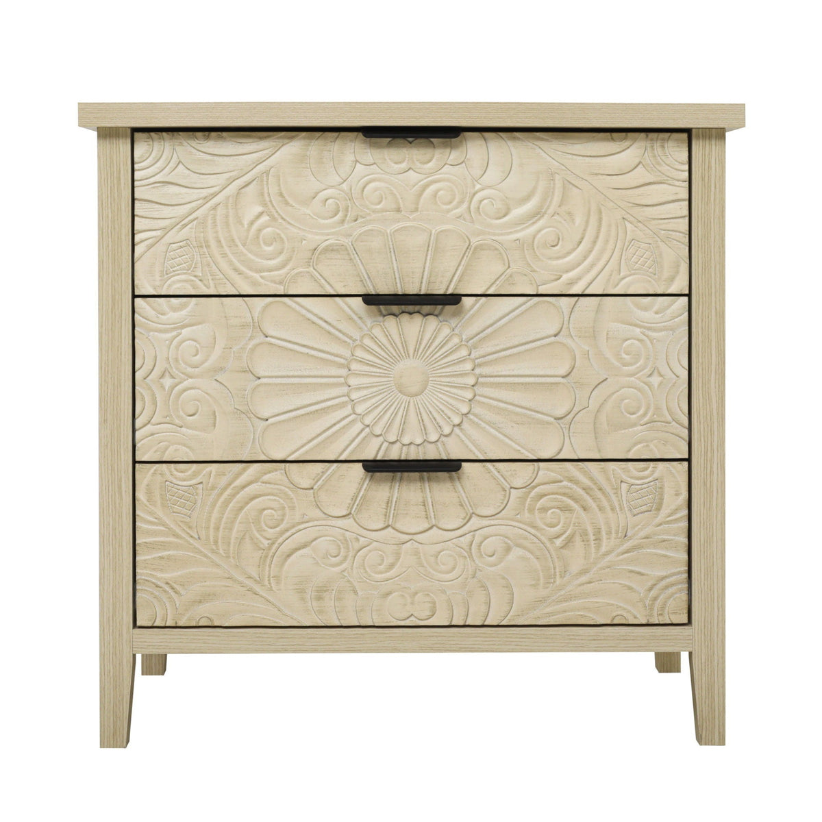 3 Drawer Cabinet, American Furniture, Suitable For Bedroom, Living Room, Study - Natural