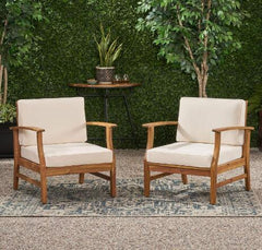 The Aurland™ Slatted Acacia Club Chair (Set of 2)